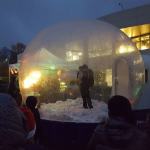 The Google Lights event also gave attendees the opportunity to step inside a human-size snowglobe. Contributed photo