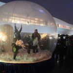 The Google Lights event also gave attendees the opportunity to step inside a human-size snowglobe. Contributed photo