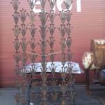 Merrily Dicks&rsquo; &ldquo;The Spikes,&rdquo; a sculpture made out of railroad spikes found on the Cross Kirkland Corridor, was stored at Lake Washington Institute of Technology, where Dicks took welding classes to learn how to create it. The sculpture has been installed on the CKC. Contributed photo