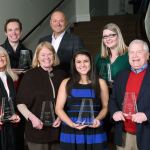 From top left, Ryan James, Rich Lerz and Samantha St. John; bottom from left, Brenda Kauffman, Penny Sweet, Nathalia Zuluaga Gomez and Doug Davis, were all honored by the Greater Kirkland Chamber of Commerce. BOB GASSEN/Humanature Photography