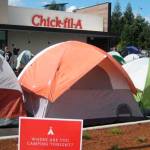 Fans of Chick-Fil-A camp out during grand opening events, as they did in Bellevue last year. Reporter file Photo
