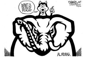 Want a bite of this peach? | Cartoon for Dec. 30 - Frank Shiers