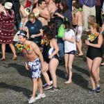 Polar Bear Plunge participants prepare to enter Lake Washington at Marina Park in Kirkland. CATHERINE KRUMMEY / Kirkland Reporter