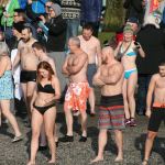 Polar Bear Plunge participants prepare to enter Lake Washington at Marina Park in Kirkland. CATHERINE KRUMMEY / Kirkland Reporter
