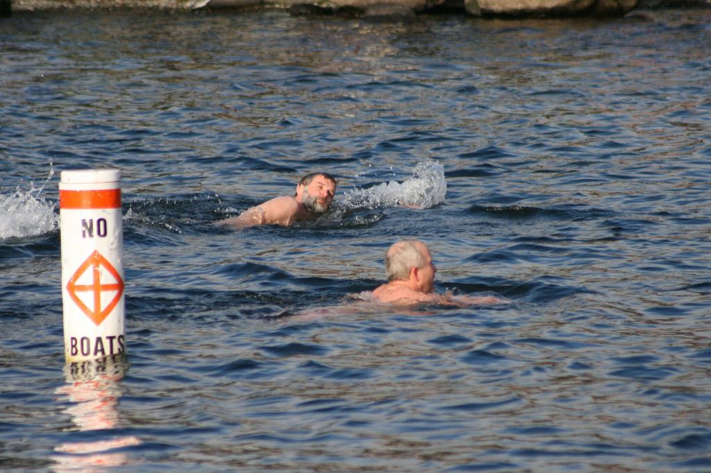 Some Polar Bear Plunge participants were brave enough to take a longer swim in Lake Washington at Marina Park in Kirkland. CATHERINE KRUMMEY / Kirkland Reporter