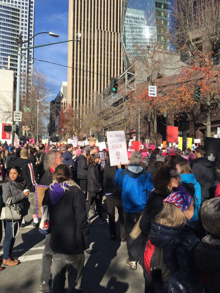 An estimated 175,000 people attended the Women&rsquo;s March on Seattle on Jan. 21. Contributed photo