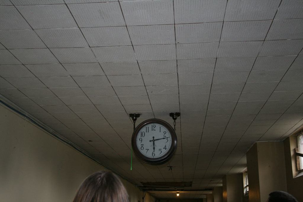 A clock is seen in the St. Edward Seminary during a tour of the property on Feb. 11. CATHERINE KRUMMEY / Kenmore Reporter