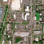 A map provided by the City of Kirkland shows the Houghton Everest Neighborhood Center (inside the dashed white line), the area being examined by the city for possible land use code amendments. Submitted art