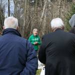 Green Kirkland&rsquo;s Nona Ganz discusses the completed work and the work yet to be done at Juanita Bay Park with Ford of Kirkland and Ford Motor Company employees. CATHERINE KRUMMEY/Kirkland Reporter
