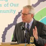 EvergreenHealth CEO Bob Malte speaks at the dedication ceremony for the hospital&rsquo;s new fourth floor wing on Friday, March 3. JOHN WILLIAM HOWARD/Kirkland Reporter