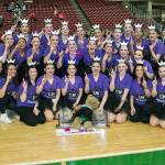 The Lake Washington High School dance team won first place in both the Military and Pom dance categories at the dance and drill state championships on March 24 in Yakima (contributed photo).