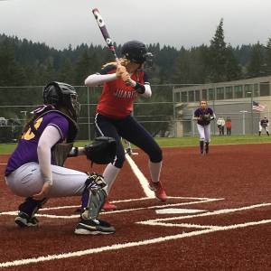Juanita&rsquo;s Kristina Warford at bat in a recent game. Courtesy of Shannon Longcore