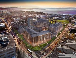 This artist&rsquo;s rendering shows what Kirkland Urban could look like upon completion. CollinsWoerman /Submitted art
