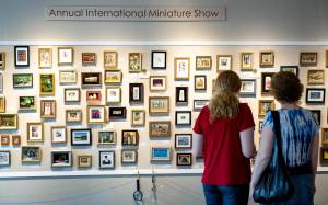 Pieces are on display during a previous International Miniature Art Show at Parklane Gallery. This year&rsquo;s show opens May 2. Contributed photo