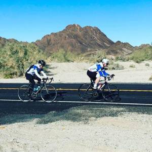 Derek Hill and John Bergen train for next month&rsquo;s Race Across America event. Courtesy photo