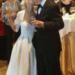 Anya and Hal Bomgardner share a kiss during their wedding reception at Le Grand Bistro Americain in Kirkland. Contributed photo