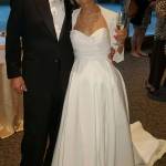 Hal and Anya Bomgardner celebrate at their wedding reception at Le Grand Bistro Americain in Kirkland. Courtesy photo