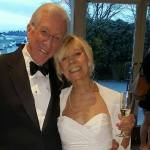 Hal and Anya Bomgardner celebrate at their wedding reception at Le Grand Bistro Americain in Kirkland. Courtesy photo