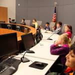 Ben Franklin Elementary School second graders conduct a mock Kirkland City Council meeting at Kirkland City Hall. Contributed photo