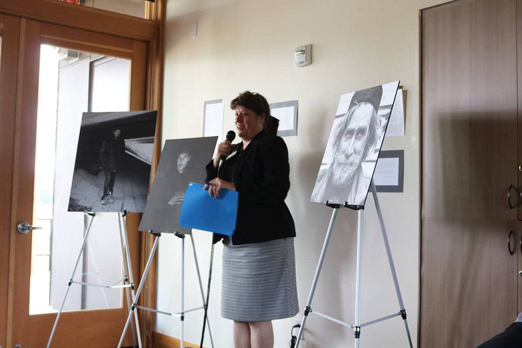King County Councilmember Claudia Balducci speaks at an Affordable Housing Week event at Velocity Apartments in Kirkland. CATHERINE KRUMMEY / Kirkland Reporter