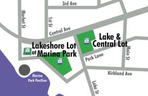 The pay parking time changes for the Lakeshore lot at Marina Park take place on June 1. City of Kirkland / Submitted art