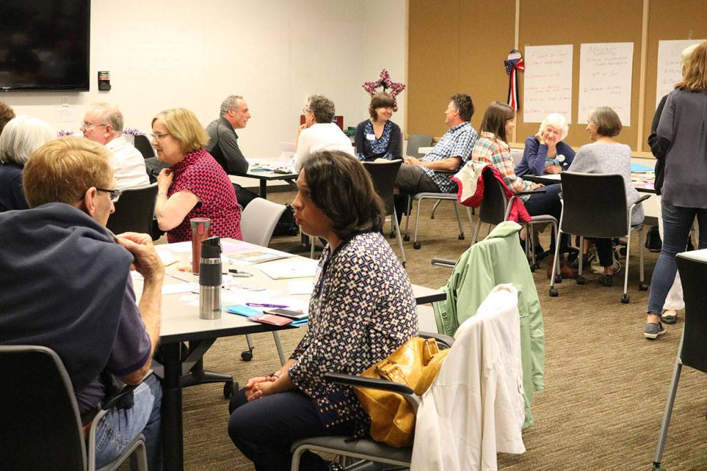 The first KirklandSafe meeting is held at the Kirkland Justice Center. CATHERINE KRUMMEY / Kirkland Reporter