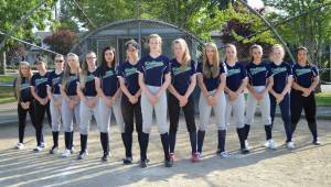 Kirkland&rsquo;s District 9 champion squad that will compete in the Junior Softball World Series. Left to right: Haley Brown, Maddy Miller, Ashley Allen, Claire Towey, Mackenzie Burke, Amy Chen, Anna Fridell, Antonia Norman, Kaci Gordon, Kaia Bradford, Lilly Bean, Ruby Olmstead, Abbie Reynolds and Maliena Carelli. Courtesy photo