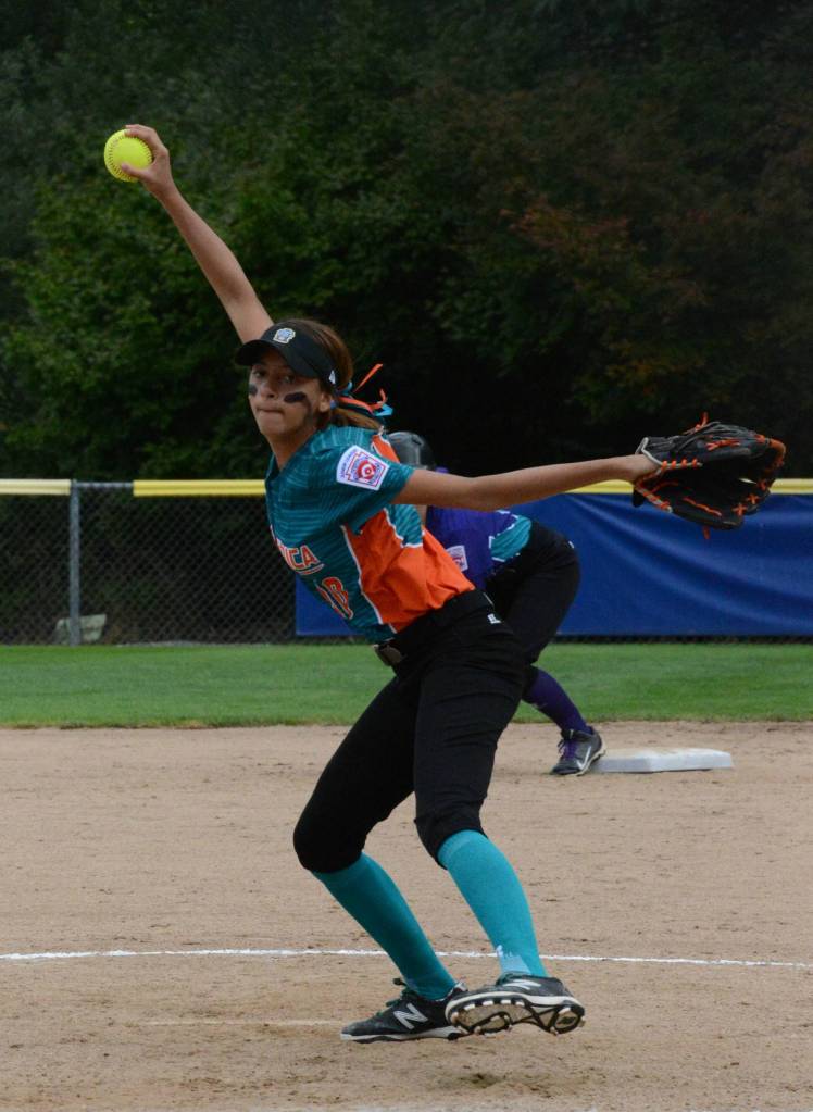 A Latin America pitcher fires away.