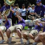 The University of Washington band does its thing.
