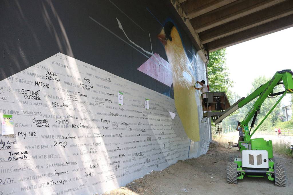 Artist creates crowd-sourced mural