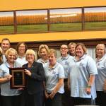 ACS CAN Washington cancer advocates, including Kirkland&rsquo;s Eunice Hostetter, representing all 10 congressional districts, present Sen. Patty Murray (in front, in black) with the organization&rsquo;s National Distinguished Advocacy Award for her career-long support of cancer research and public policies.