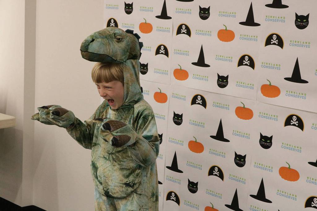 Ciaran Lewbel, 8, poses for a photo during the costume swap Saturday. Megan Campbell/Kirkland Reporter