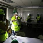 Ana Hightower radios in to CERT command to relay what her team has found during their search. Megan Campbell/Kirkland Reporter