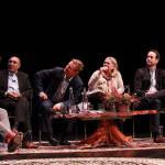 A panel of venture capitalists and angel investors listen to a pitch from a local startup business at the first-ever Kirkland Investor Sharks event on Saturday. The event was put on by a partnership between the Kirkland Chamber of Commerce and Kirkland Performance Center, where it was held. Investor Sharks was built on the foundation of Kirkland Startup Weekend. Courtesy of www.jillabberton.com