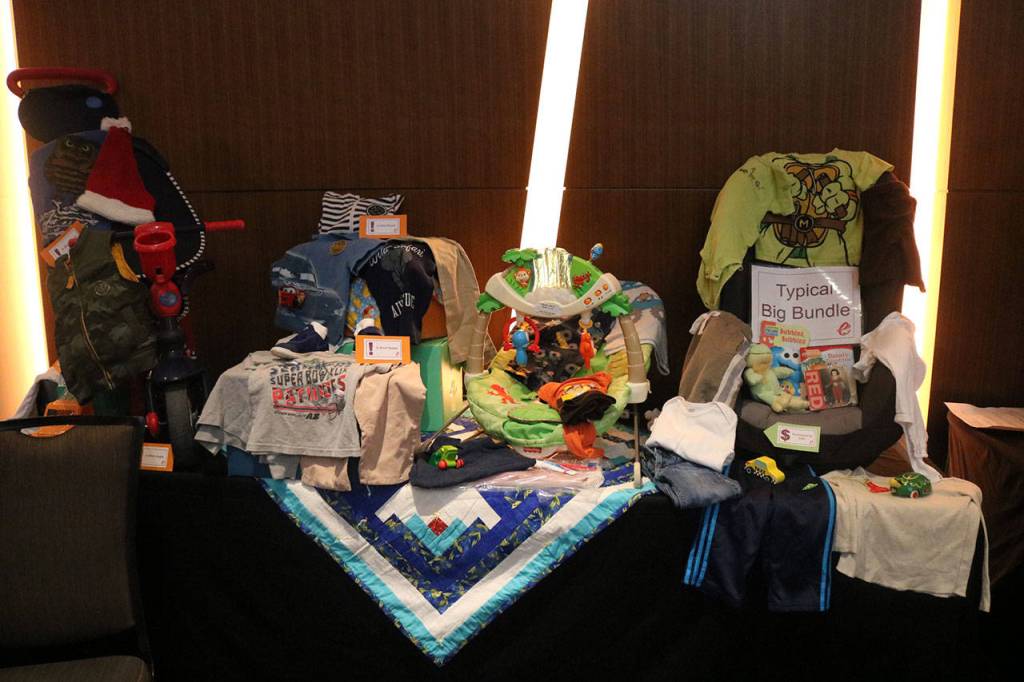 A typical big bundle given to a little boy, with enough clothes to last for a week. Nicole Jennings, Reporter Newspapers