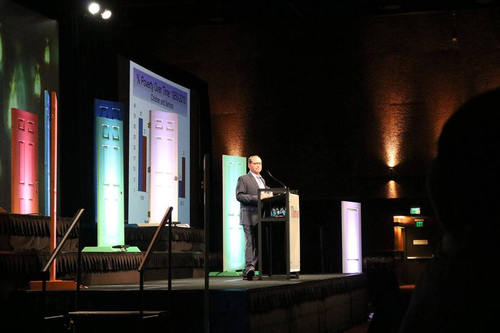 Pediatrician Benjamin Hoffman gives the keynote address, focused on advocating for children from low-income backgrounds. Nicole Jennings, Reporter Newspapers
