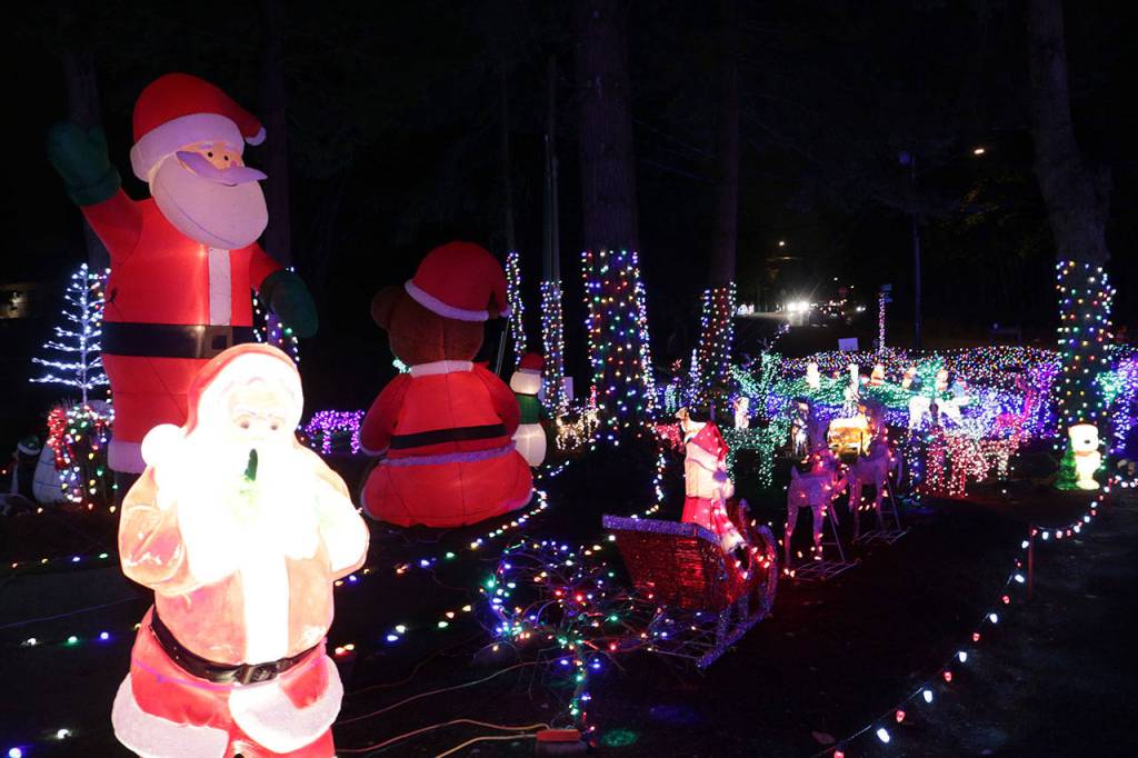 The Keeners divide their display into lands like at Disneyland and have themes including Santa, cartoon characters and deer. Samantha Pak, Bothell/Kenmore Reporter