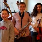 Three students from Finn Hill Middle School have been selected to perform in the 2018 Junior All-State honor groups. Vocalist Duncan Arnold (left), alto saxophonist Matthew Hopkins and violinist Zoe Starikov will represent Finn Hill in the Junior All-State Honor Concert on Feb. 17, 2018 at the 2018 Washington Music Educators Association conference in Yakima.