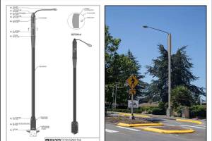 A rendering of Verizons light pole small cell implementation designs. <em>Courtesy of the city of Kirkland</em>
