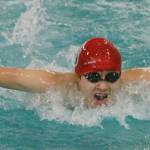 Juanitas Enoch Lee splashes through the butterfly segment of the 200-yard individual medley last week. Andy Nystrom, Kirkland Reporter