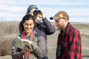 Local birders help count birds during a 2017 survey. <em>Mick Thompson, Eastside Audubon</em>