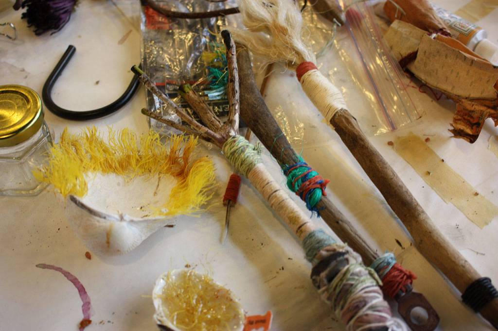 Artist Jacqueline Calladine makes her own tools out of natural elements. Aaron Kunkler/Redmond Reporter