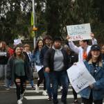 Juanita High School students in Kirkland during a 17-minute walkout to commemorate the 17 victims killed during the Stoneman Douglas High School shooting last month. Kailan Manandic/Staff photo