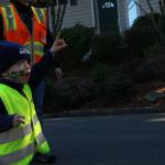 Lorne Muller gets excited about seeing a garbage and recycling truck up close. Kailan Manandic, staff photo