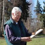 Dave Ramsay admires a plaque recognizing his restoration efforts. I got a lot of plaques in my day, but this tops them all, he said. Katie Metzger/staff photo