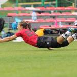 Kirklands Carly Campana dives for the disc at nationals in Poland in 2016. Photo courtesy of Will Daugherty.