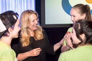 Keynote speaker and author Cheryl Strayed spoke of her own struggles and how she got through them at the Youth Eastside Services 50th anniversary Invest In Youth breakfast. Photo courtesy of Phillip Johnson