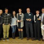 Recipients of the ABCD award  the 2017-18 UW-REN students, Norm McKinley and Kobey Chew  pose with Kirkland Deputy Mayor Jay Arnold (left), City Council member Tom Neir and Volunteer Services Coordinator Patrick Tefft. Katie Metzger/staff photo