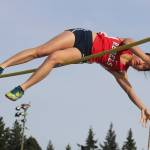 Juanitas Katrina Teo clears the pole vault in 10-9 on April 19. Andy Nystrom / staff photo