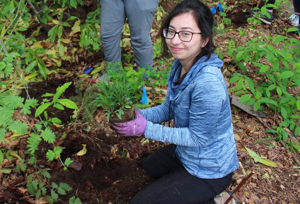 UW-REN students completed their Senior Capstone Project at North Rose Hill Woodlands as a part of Earth Month. Photo courtesy of Kristine Rooke